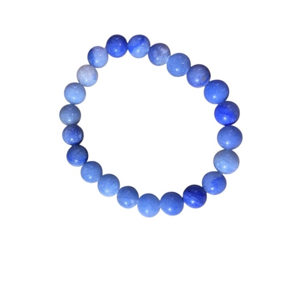 Blue Aventurine All Natural Crystal Stone Healing Properties Stretch Bracelet - Picture 5 of 9